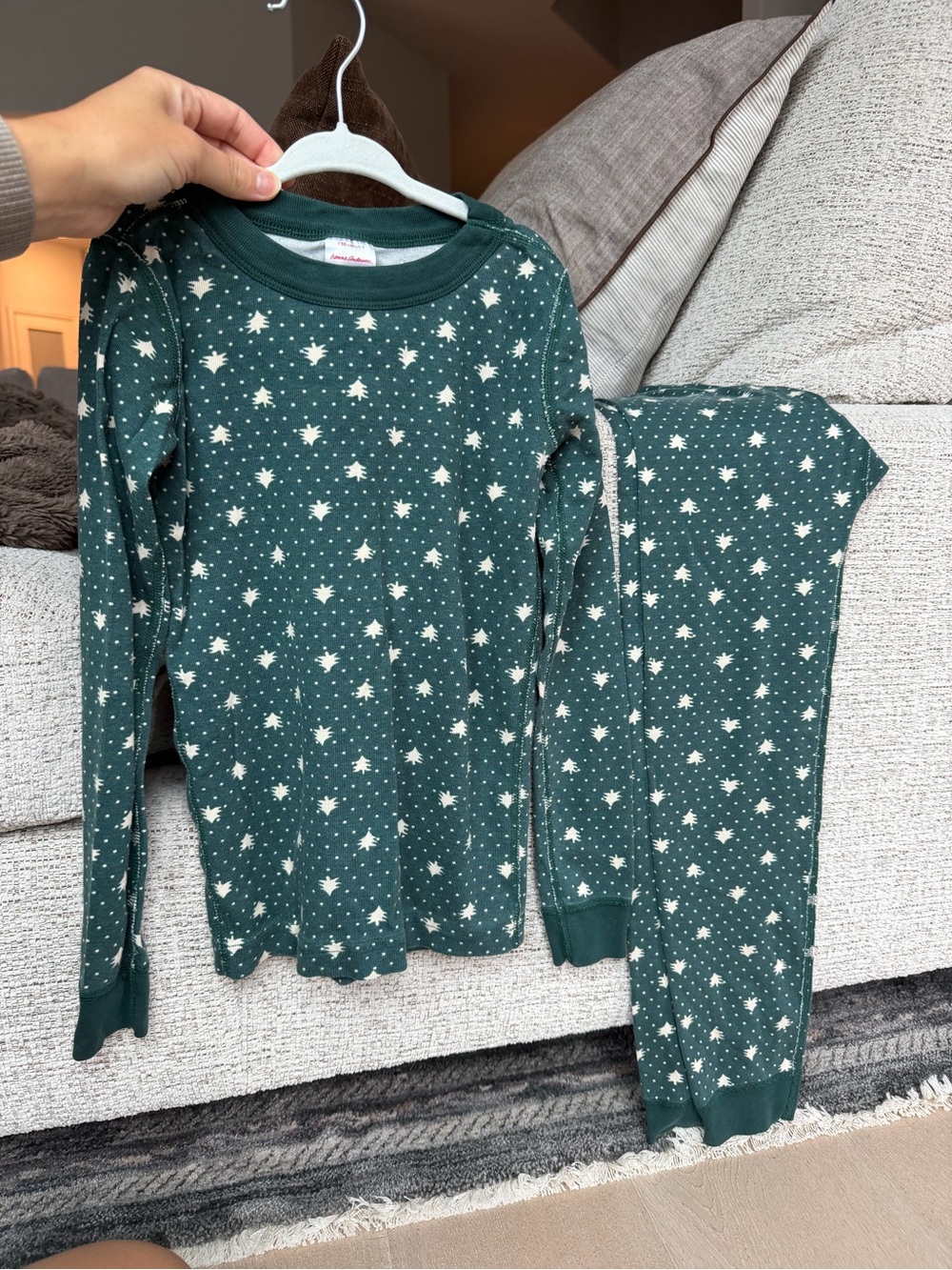 Hanna Andersson Forest Green Star Pajama Set